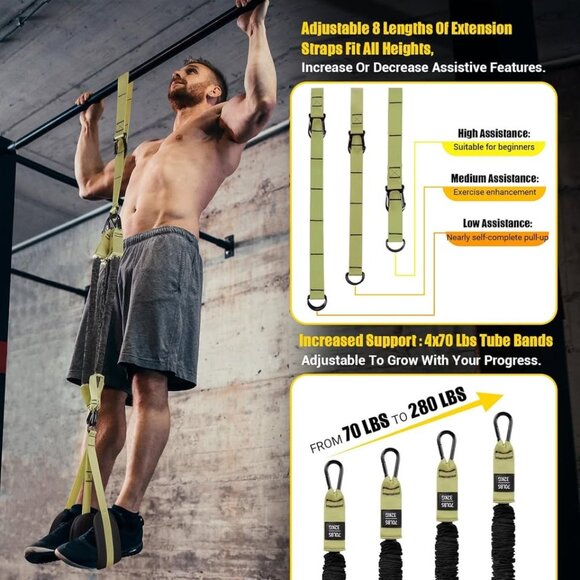 Heavy-Duty Pull Up Resistance Bands with Adjustable Resistance - Picture 5 of 7